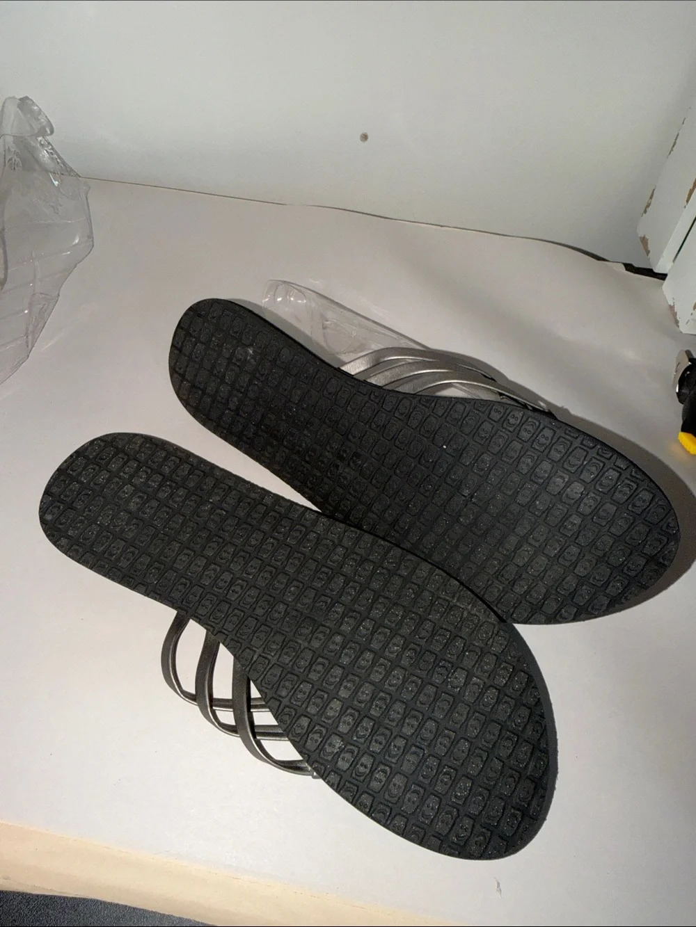 Sanuk Women's Metallic Pewter Woven Thong Sandals - Picture 5 of 6